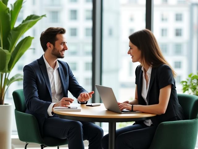 Claire Stapleton working through a career narrative session with a client